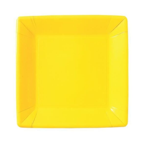assiette jetable en carton 23x23cm set de 20pcs jaune. LIVRAISON DAKAR - SENEGAL