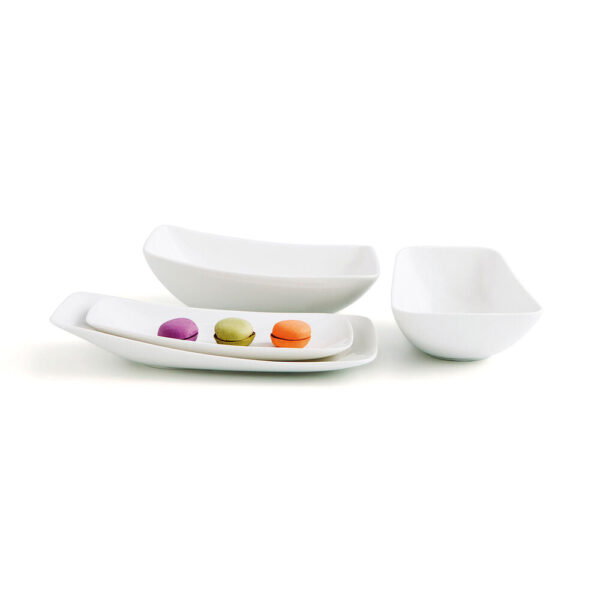 assiette plate ariane vital rectangulaire ceramique blanche 24 x 13 cm- Dakar Sénégal