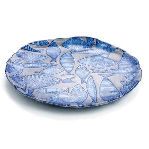 assiette plate quid fish blue glass 32 cm- Dakar Sénégal