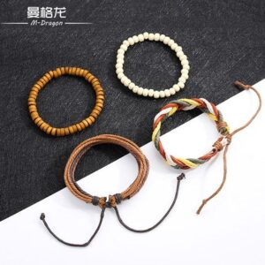 bracelets fashion en fibres tissés cuir et perles pour hommes. LIVRAISON DAKAR - SENEGAL