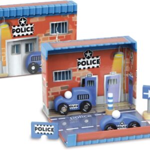 coffret de police voiture bleue en bois ca162365. LIVRAISON DAKAR - SENEGAL