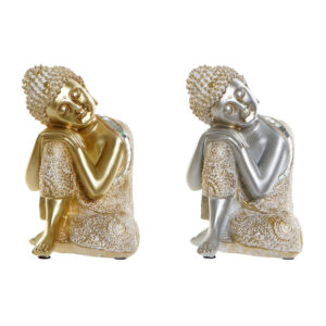 figurine decorative dkd home decor argent dore bouddha resine 16 x 16 x 235 cm 2 pcs- Dakar Sénégal