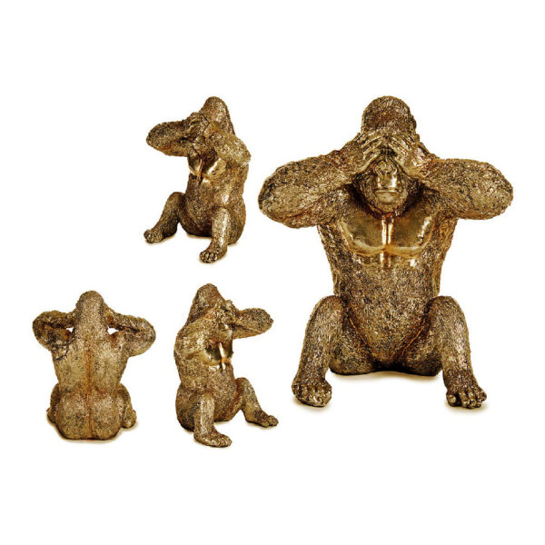 figurine decorative gorille en resine doree 9 x 18 x 17 cm- Dakar Sénégal