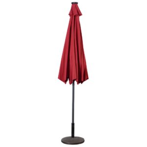 parasol rond+socle en plast cadre en alu rouge 300cm. LIVRAISON DAKAR - SENEGAL