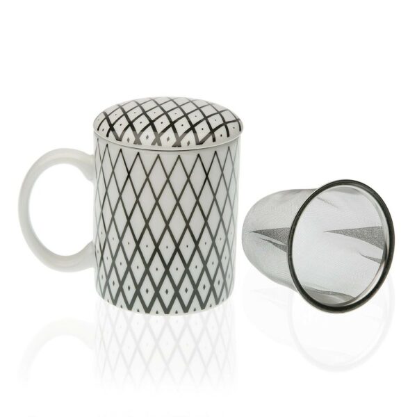 tasse avec filtre a the versa diamond stoneware rhombus porcelain 8 x 8 x 10 cm- Dakar Sénégal