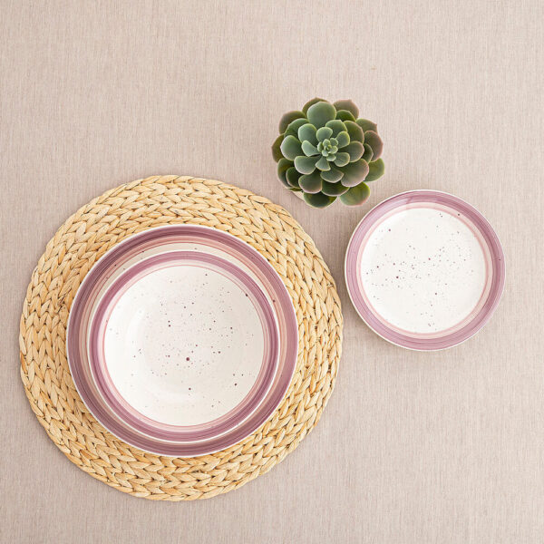 vaisselle quid allegra peoni rose blanc ceramique 18 pieces- Dakar Sénégal