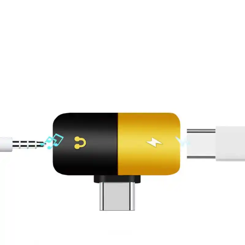 Adaptateur de prise casque USB-C à 3,5 mm et chargeur 90 degrés Type C à  Type C Femelle