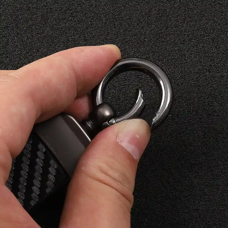Bijoux de porte-clés en cuir de fibre de carbone de sport haut de