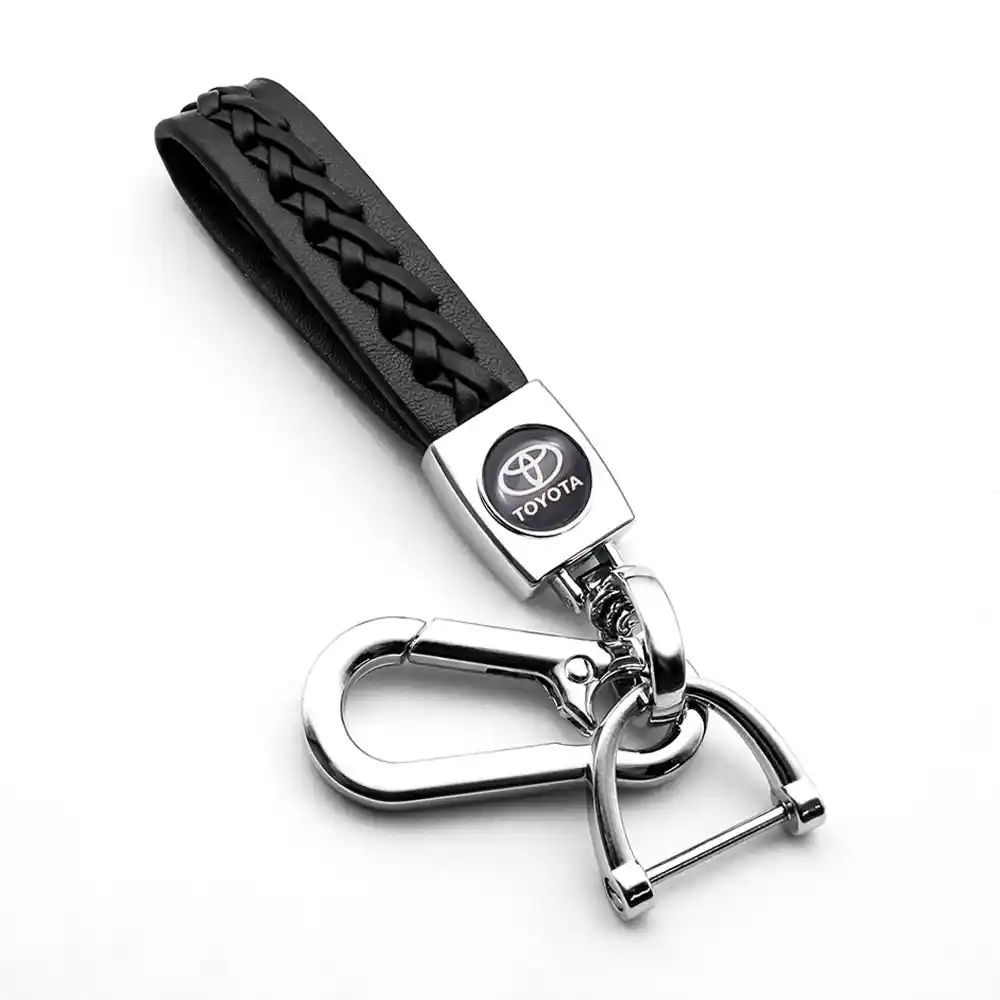 Porte-clés de voiture logo en cuir métal 3d pendentif automatique