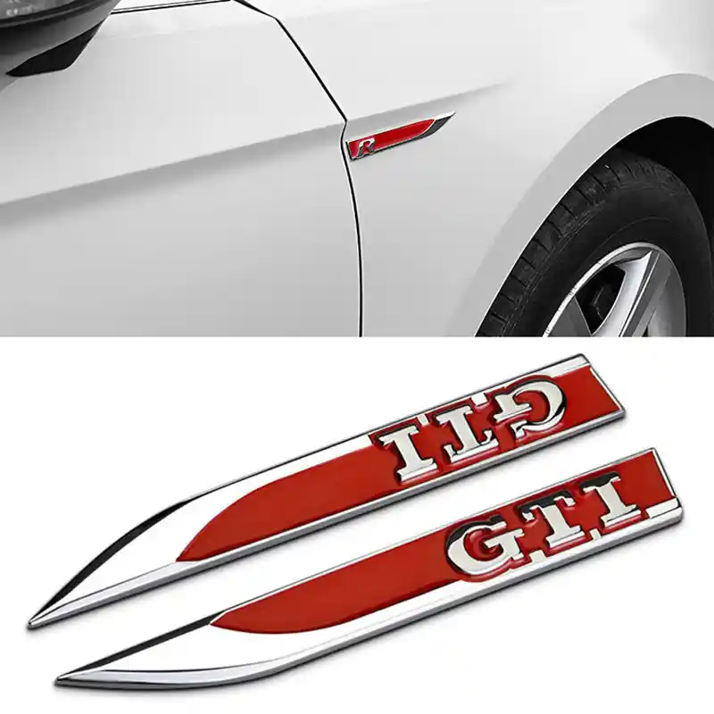 Autocollants en métal pour volant de voiture, Logo de voiture