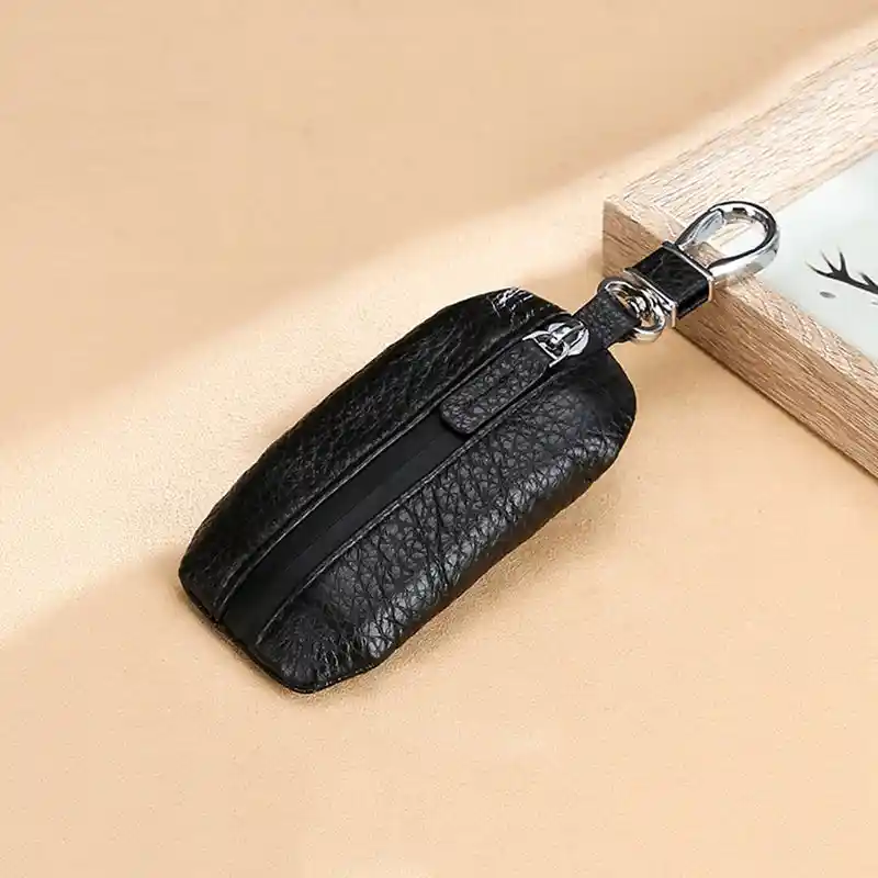 Étuis pour clés de voiture en cuir véritable portefeuilles pour