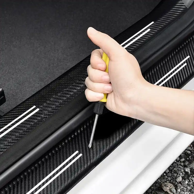 Protecteur de seuil de porte de voiture en fibre de carbone