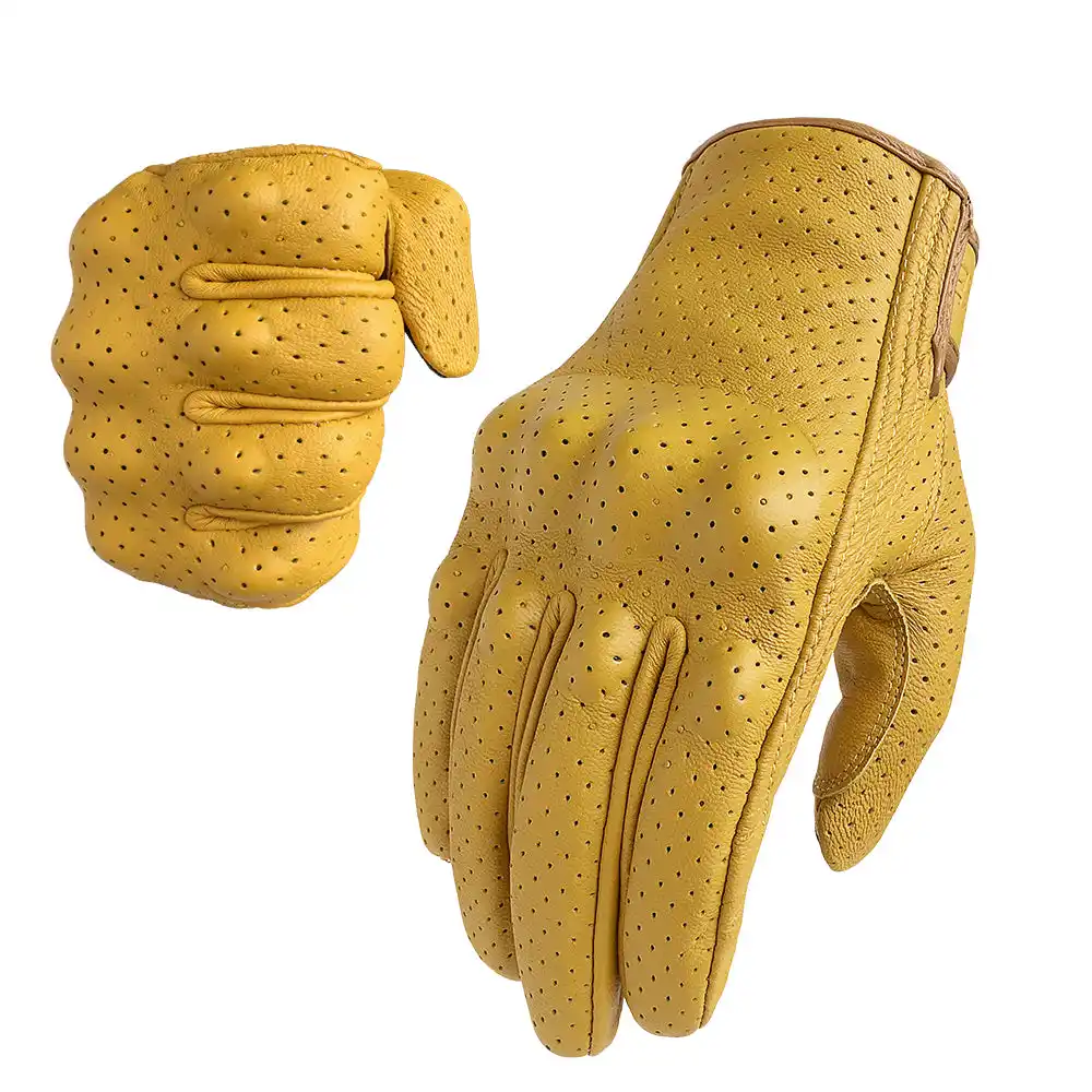 Nouveaux gants de moto écran tactile cuir jaune tactique gant hommes -  SENEGAL ELECTROMENAGER
