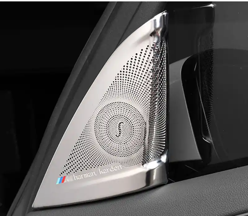 2 pièces en acier inoxydable intérieur de voiture haut-parleur klaxon  décoratif revêtement d'habillage pour bmw - SENEGAL ELECTROMENAGER
