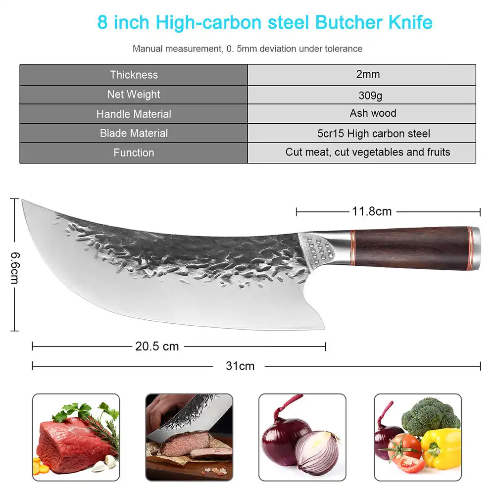 COUTEAU DE BOUCHER - ACIER CARBONE